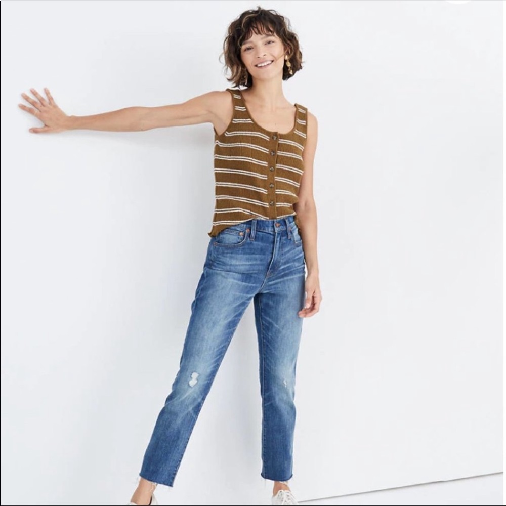 Madewell high rise slim drop boy jean